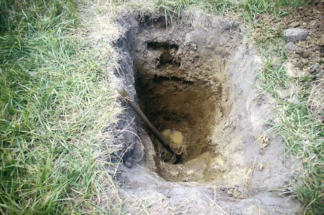 The upper soil horizons are clearly visible in this soil pit: Indiana, USA